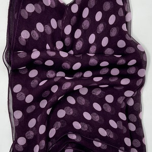 Polka Dot Sheer Viscose Scarf, Lightweight Silky Feel Shawl (60x18 inches)