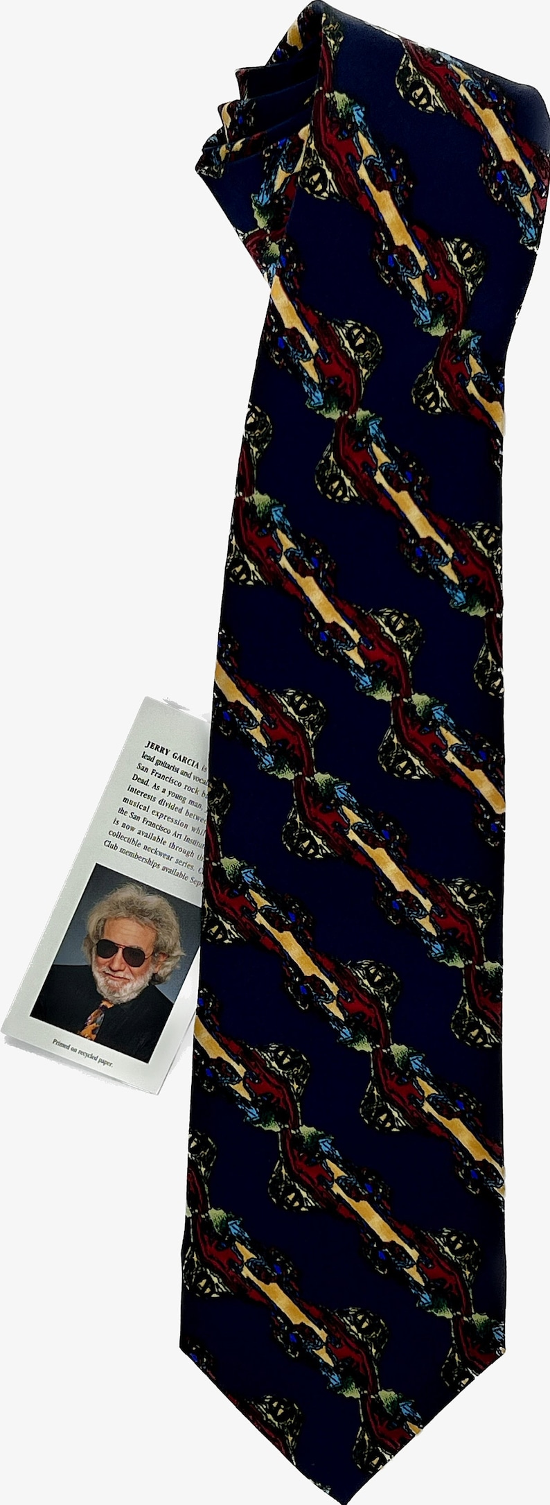 Jerry Garcia Neckties New with Tags One of a Kind Garcia Ties from Original Run Design by Manufacturer Grateful Dead Collectible Merchandise Parrot & Frog 1