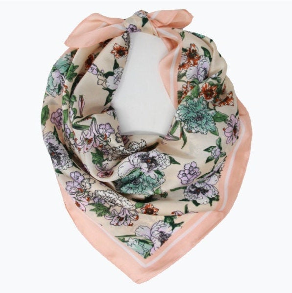 Hair Scarf Silky / Hair accessory / Hair Wrap, Square Neck Scarf / Ba…