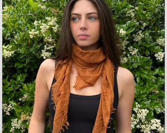 Very Soft, Gauzy Solid Color 36" Square  Scarves, Loved by All, Comfy Airy Lightweight Shawl Neck Scarf, Rainbow of Colors Available