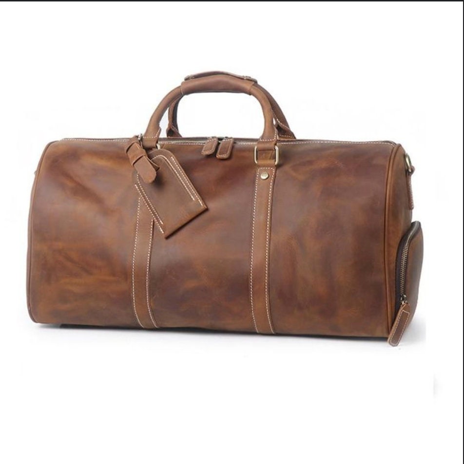 The Weekender Large Leather Duffle Bag and Genuine Vintage - Etsy