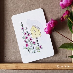 Carte NICHOIR AUX ROSES, Fête des Mères, pour dire Merci, Bon Anniversaire, Félicitations etc... illustration, carte postale