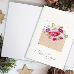Carnet A6 - 10 x 15 cm - Notebook Fleuri/ carnet de notes / Aquarelle / carnet dessin