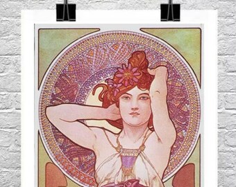 Amethyst Alphonse Mucha Art Nouveau Giclee Print
