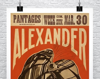 Alexander der Mann, der Vintage Magier Poster Fine Art Giclée-Druck auf Leinwand oder Papier kennt
