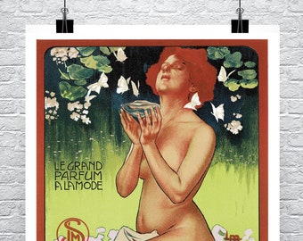 Póster vintage francés de estilo Art Nouveau: Impresión artística de Le Grand Parfum