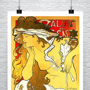 Alphonse Mucha: Salon Des Cent, Paris 1896 Art Nouveau Poster