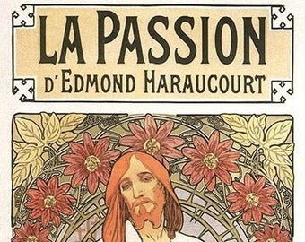 La Passion Christ 1904 Alphonse Mucha Art Nouveau Poster Fine Art Giclee Print on Premium Canvas or Paper