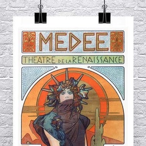 Alphonse Mucha Medee Art Nouveau Poster: Sarah Bernhardt Giclee Print