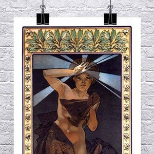 Alphonse Mucha Art Nouveau Poster: Morning Star Giclee Print