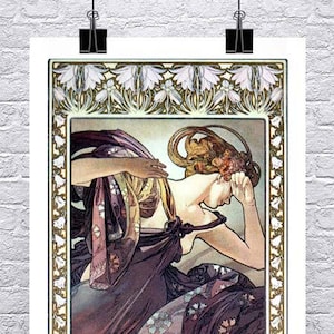 Alphonse Mucha Evening Star Art Nouveau Poster: Giclee Print