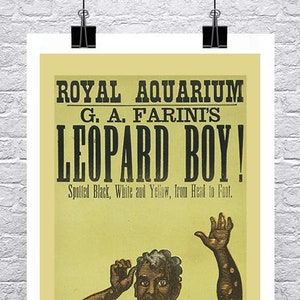 Póster de Leopard Boy Freak Show, impresión Giclée de bellas artes en lienzo o papel de primera calidad