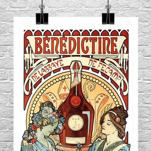 Alphonse Mucha 1898 Benedictine Poster Fine Art Giclee Print Canvas or Paper