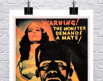 Póster de La novia de Frankenstein: Impresión artística de terror vintage de 1935