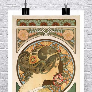 Polyanthus 1899 Alphonse Mucha Art Nouveau Fine Art Giclee Print on Premium Canvas or Paper