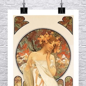 Impression giclée « Essence » d&#39;Alphonse Mucha Art nouveau