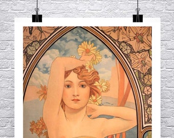 Brightness of Day Alphonse Mucha Art Nouveau Fine Art Giclee Print on Canvas or Paper