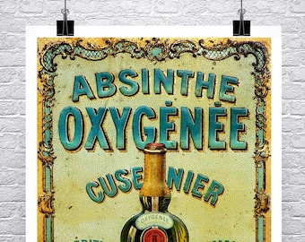 Absinthe Oxygenee Poster: Vintage French Advertising Giclee Print