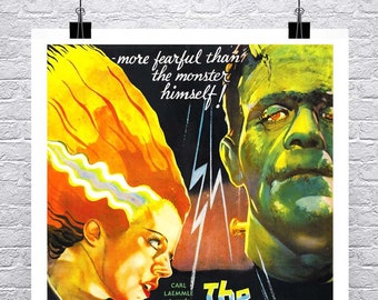 Póster de la película "La novia de Frankenstein": Impresión artística de terror vintage de 1935