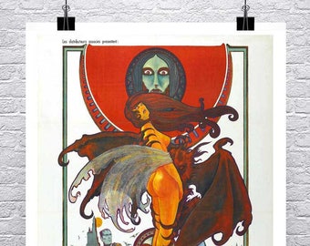 Vampires Vintage French Horror Movie Poster Fine Art Giclee Print on Paper or Canvas