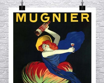 Mugnier Aperitif 1912 Vintage Leonetto Cappiello Liquor Poster Fine Art Giclee Print on Premium Canvas or Paper