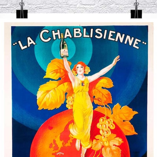 La Chablisienne French Wine Vintage Liquor Advertising Giclee Canvas Print 20x31 