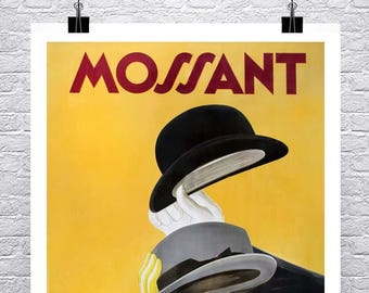 Anuncio de sombrero Mossant: Impresión artística vintage de Leonetto Cappiello