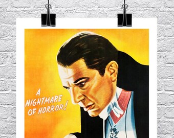 Dracula Vintage Horror Movie Poster Rolled Canvas Giclee Print 24x36 in.