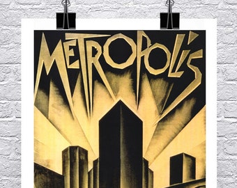 Metropolis 1927 Vintage Sci-Fi Movie Poster Giclee Print on Premium Canvas or Paper