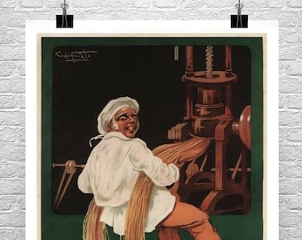 Vintage Italian Pasta Advertising Poster: Fine Art Giclee Print
