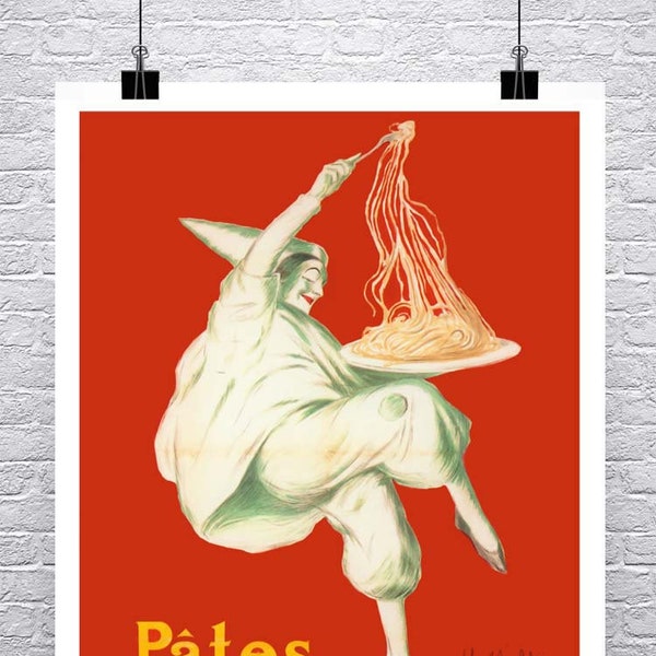 Pates Baroni Vintage Leonetto Cappiello Italian Pasta Advertising Poster High Quality Giclee Print on Premium Canvas or Matte Paper