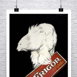Vintage Cailler Chocolate Polar Bear Advertising Poster Art Print