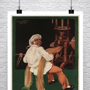 Pastificio S. Bonetti Vintage Italiano Pasta Publicidad Cartel bellas artes Giclee impresión en lienzo o papel premium