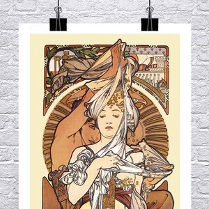 Alphonse Mucha Paris 1900 Art Nouveau Poster: Giclee Print