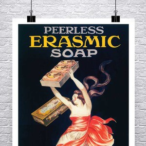 Jabón erasmático Vintage Leonetto Cappiello Cartel de Publicidad Bellas Artes Giclee Impresión en lienzo premium o papel
