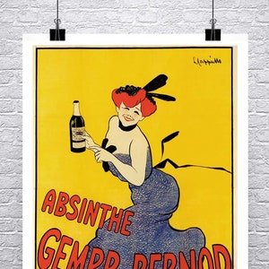 Absinthe Gempp Pernod Vintage Schnaps Werbung Poster Fine Art Giclée-Druck auf Premium-Leinwand oder Papier