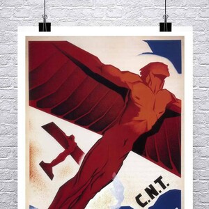 Art Deco Airplane Poster: Male Figure Vintage Giclee Print