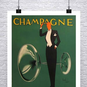 Champagne Devaux Vintage Alkohol Werbeposter Fine Art Giclee Print auf Premium Canvas oder Papier