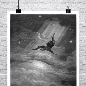 Gustave Dore Fall of Satan Print: Paradise Lost Fine Art