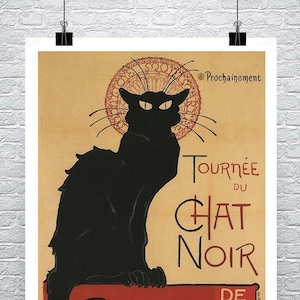 Black Cat Tournee Du Chat Noir Vintage 1896 Poster pubblicitario francese Fine Art Giclee Stampa su tela o carta