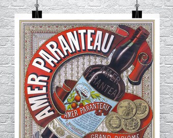 Amer Paranteau French Liquor Vintage Advertising Poster