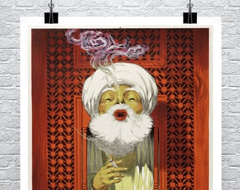 Cartel publicitario Art Déco Matossiano de cigarrillos vintage