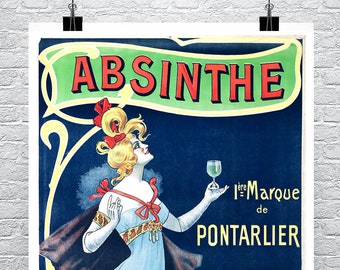 Absinthe Vichet Paris Vintage Liquor Poster Fine Art Giclee Print on Premium Canvas or Paper