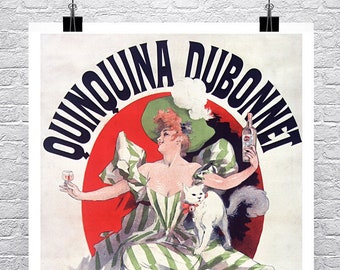 Quinquina Dubonnet Jules Cheret French Liquor Poster Fine Art Giclee Print on Premium Canvas or Paper
