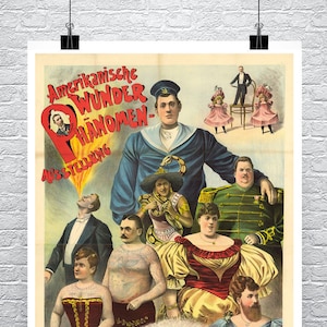 Vintage Sideshow Poster: Fine Art Giclee Print