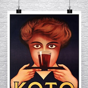 Koto Vintage French Art Deco Liquor Advertising Poster Fine Art Giclee Print on Premium Canvas or Paper