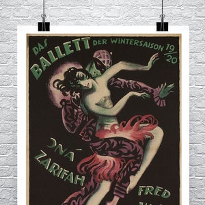 Affiche de ballet art déco allemand : impression giclée de 1919