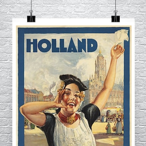 Holland Vintage Travel Poster: Fine Art Giclee Print