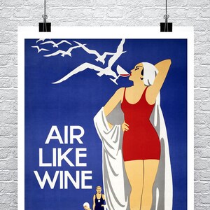 Art Deco Travel Poster: Air Like Wine Giclee Print