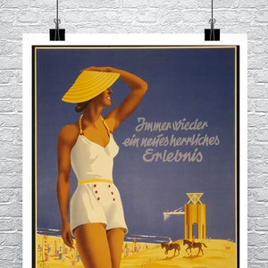 Norderney Vintage Travel Poster High Quality Giclee Print on Premium Canvas or Matte Paper
